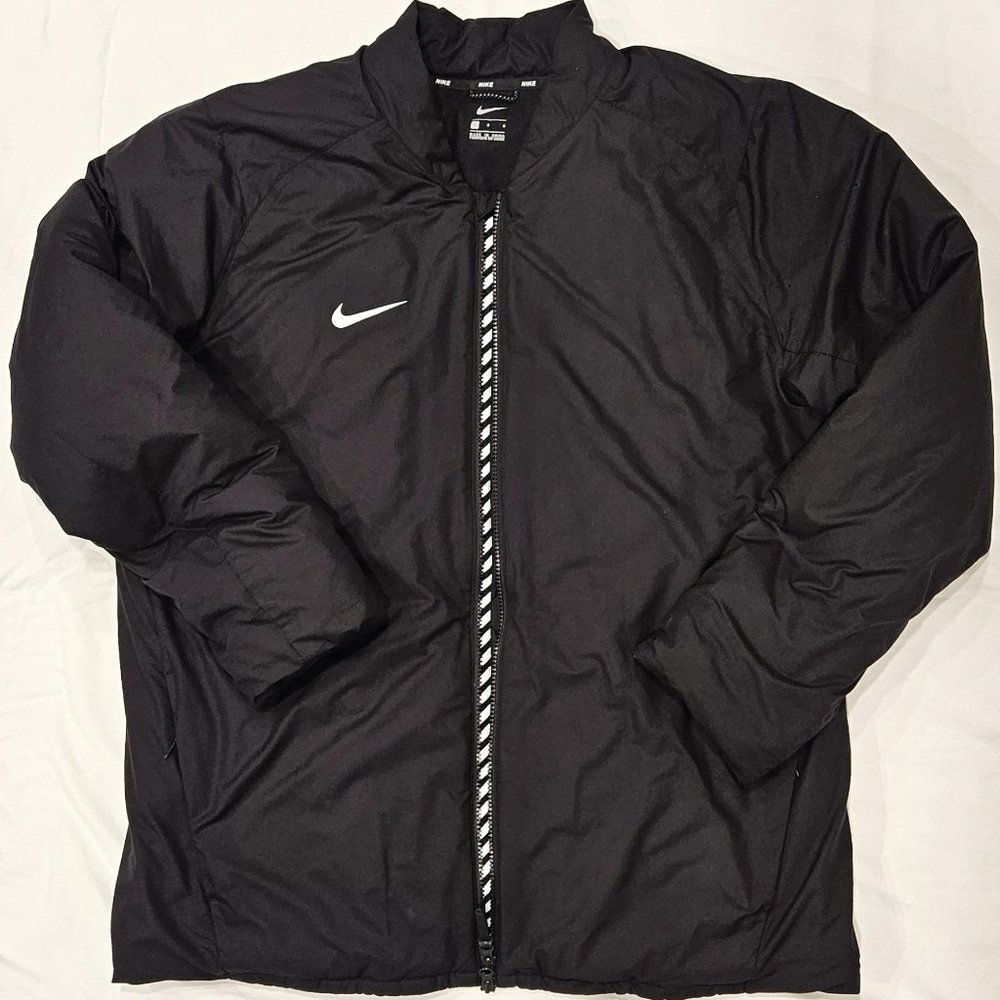 NIKE DUGOUT BOMBER JACKET BLACK WHITE LARGE USED